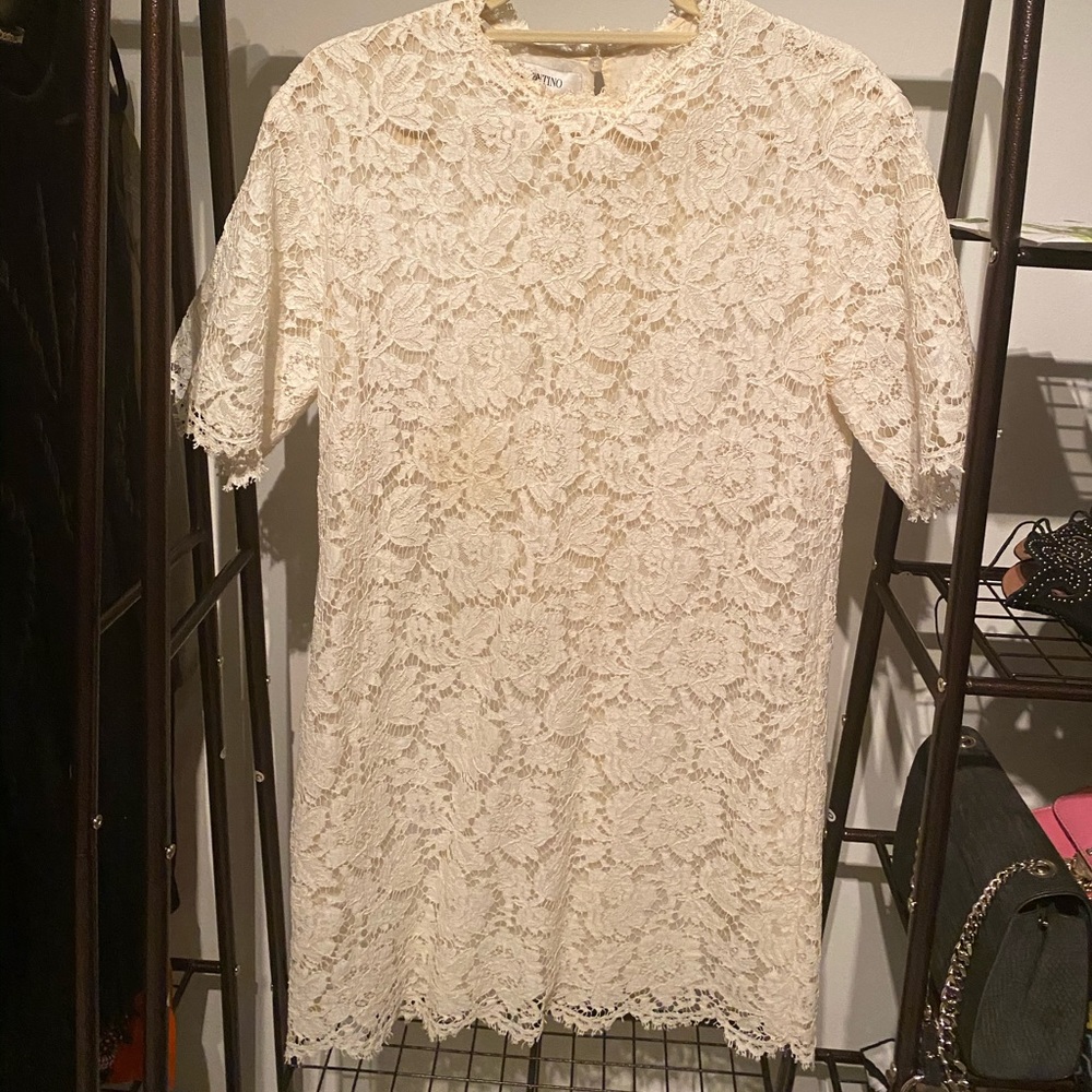 VALENTINO WHITE MINI 100% SILK DRESS SIZE US8